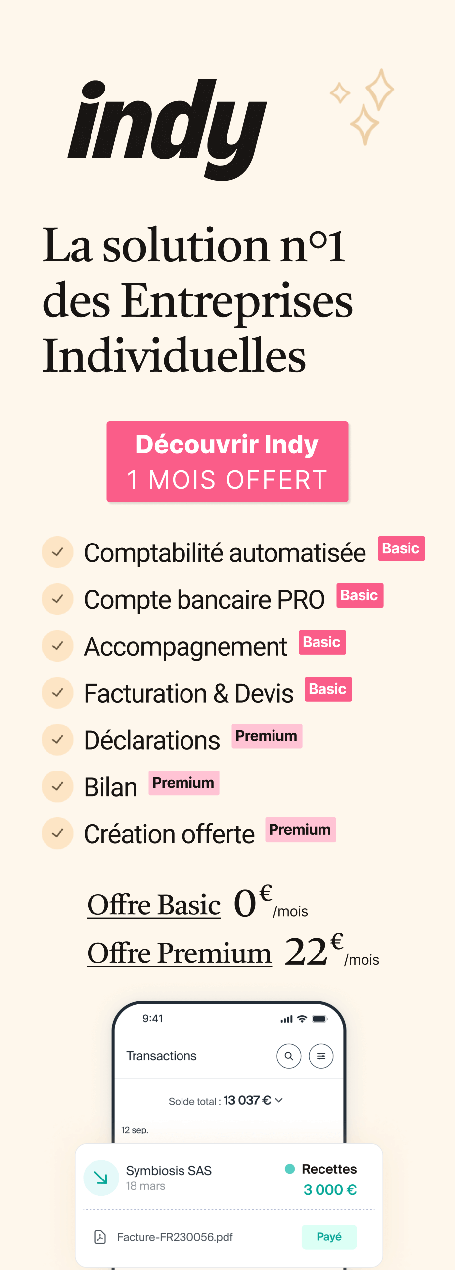Bannière publicitaire d'Indy