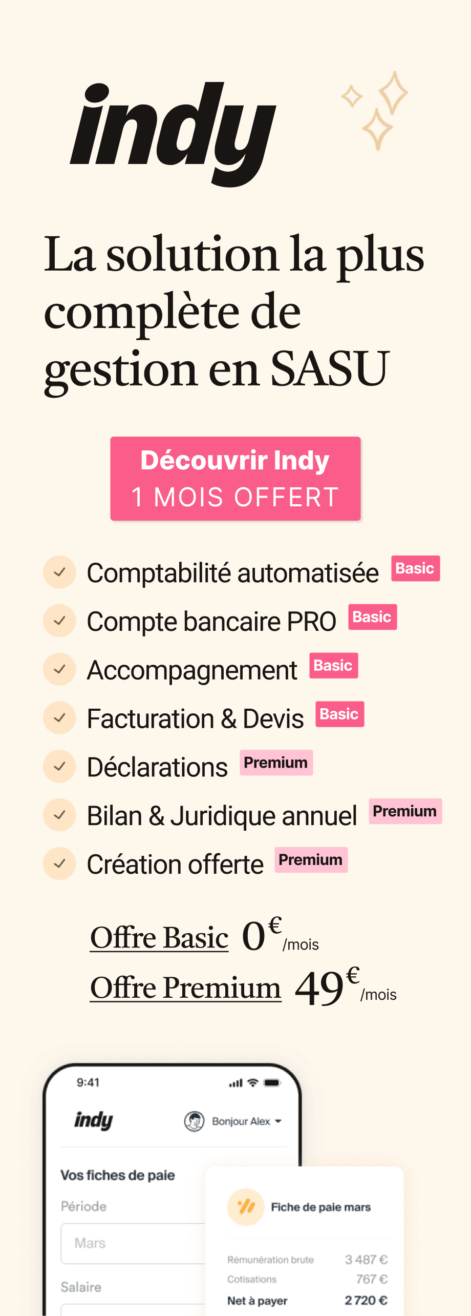 Bannière publicitaire d'Indy