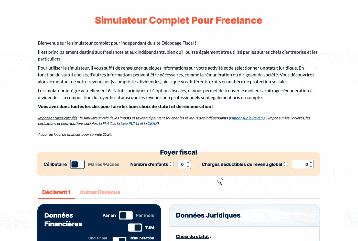 Gif illustrant l'utilisation du simulateur de retraite pour indépendant